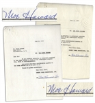 Lot of Two Moe Howard Signed Agreements on Behalf of The Three Stooges to Glen Casino & R-F Theatres, Both Dated June 1959 -- 2pp. Measure 8.5 x 11 -- Very Good